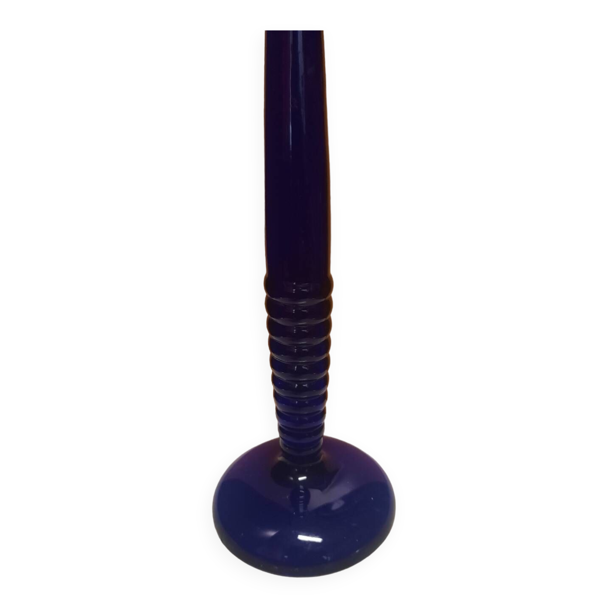 Bougeoir scandinave en verre bleu