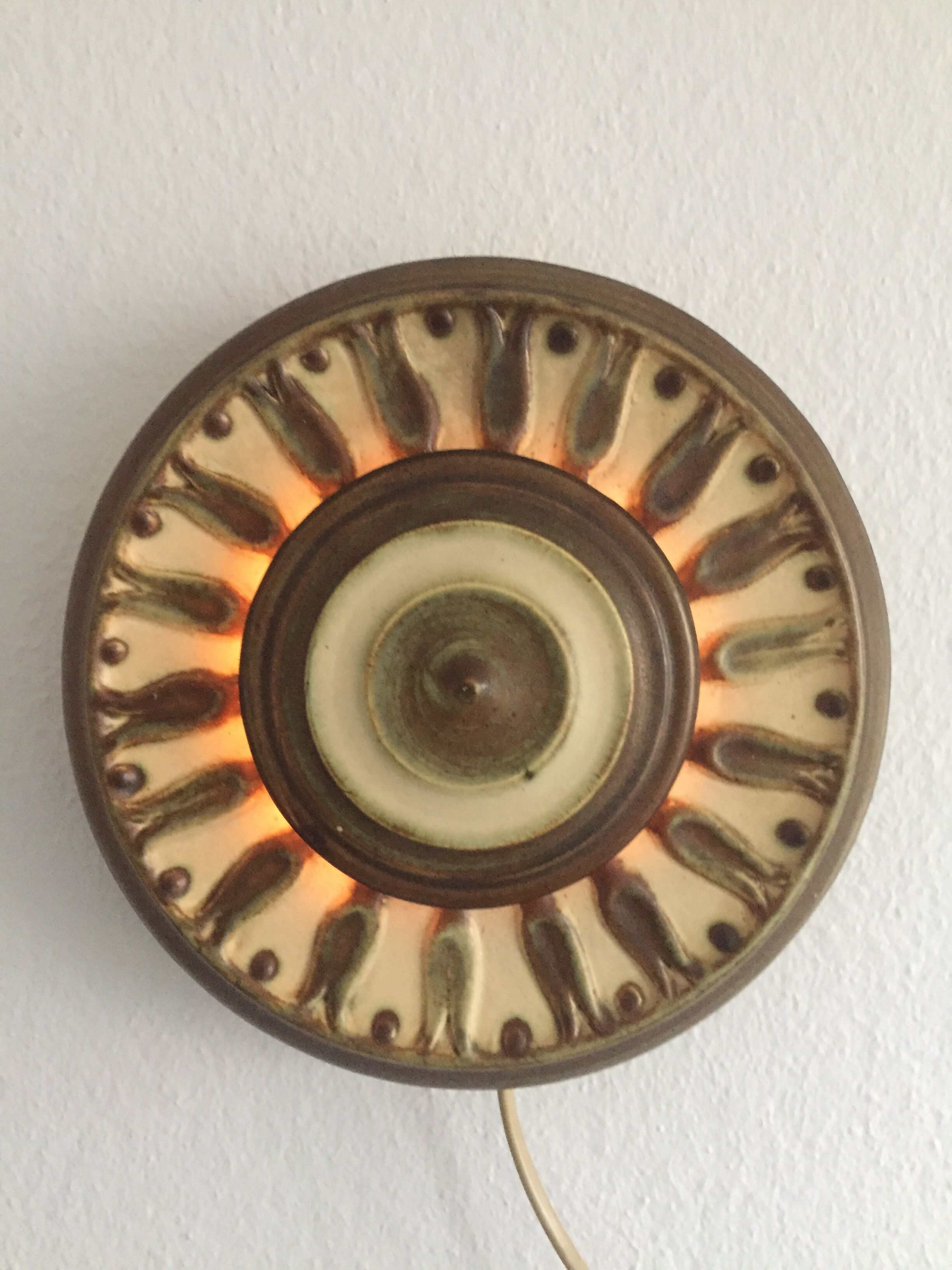 Danish ceramic wall lamp 1960