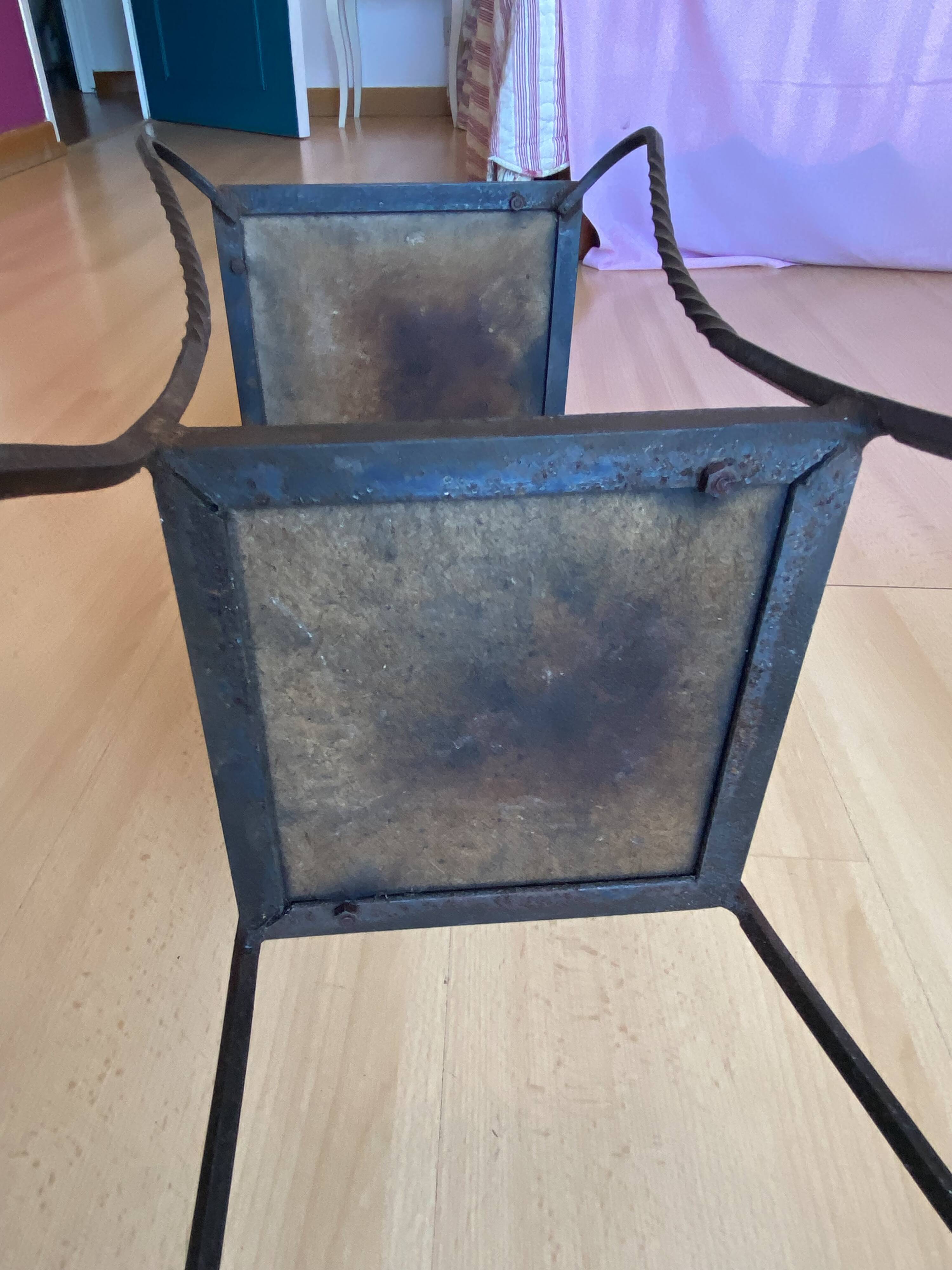 Vintage wrought iron and ceramic side table from Vallauris