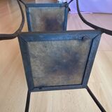 Vintage wrought iron and ceramic side table from Vallauris