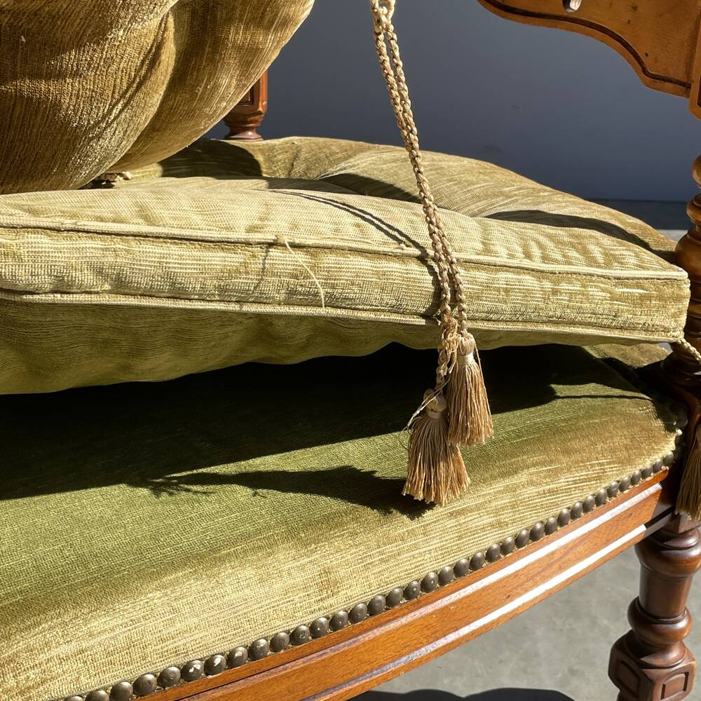 Giorgetti / classic armchair in art deco style / italy 1970s