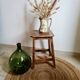 Old vintage handcrafted kitchen stool