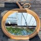 Rattan mirror apple 35x32cm