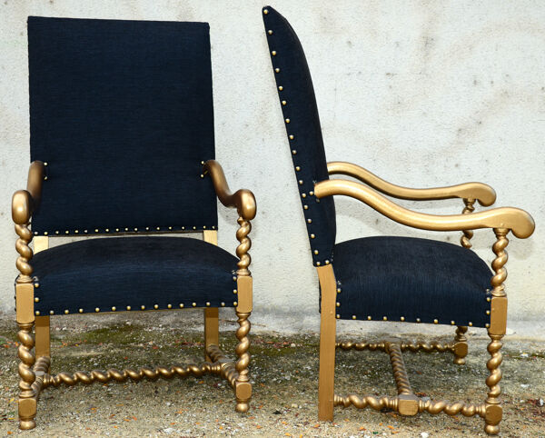 Paire de fauteuils louis xiii