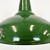 Industrial Green Enamel Factory Lamp from Benjamin, 1960s