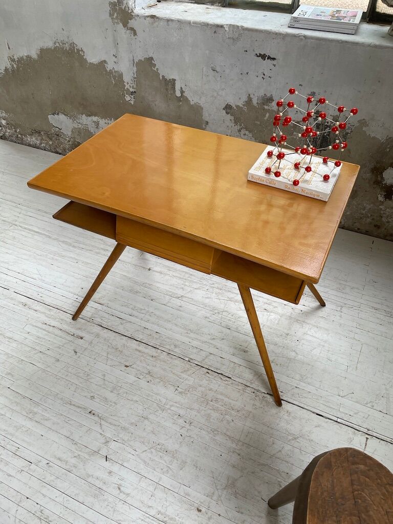 Vintage oak compass desk