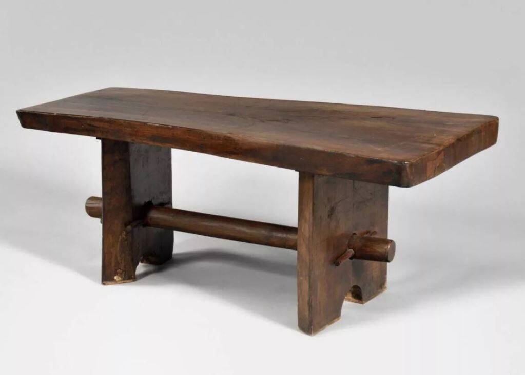 Brutalist teak coffee table