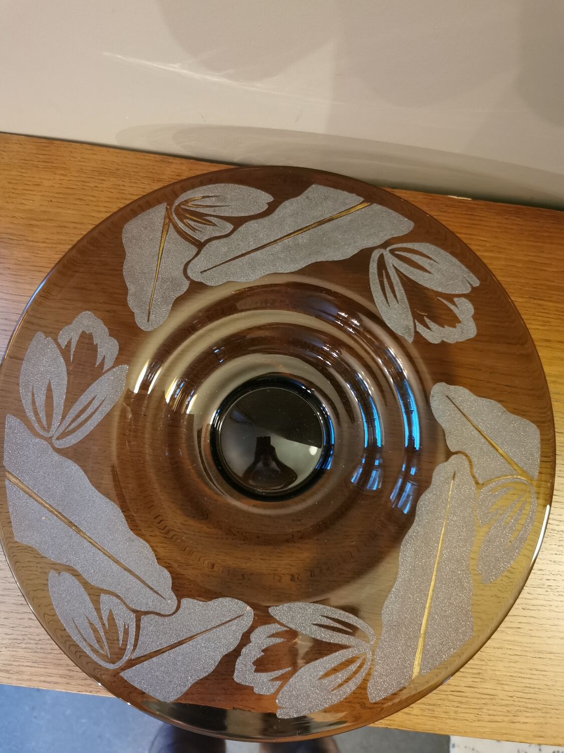 Art Deco glass cup signed N Collet France