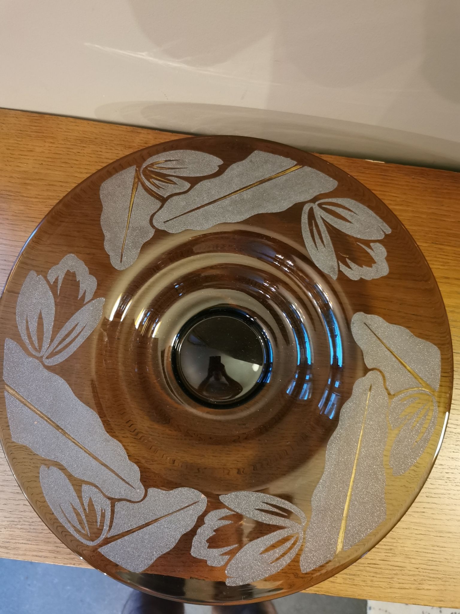 Coupe en verre art déco signée N Collet France