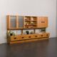 Scandinavian mid century oak wall unit with backlit, Denmark 1970s