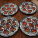 Set of 4 Pornic oyster plates