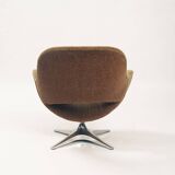 Space Age easy swivel chair green brown mohair, 1960s