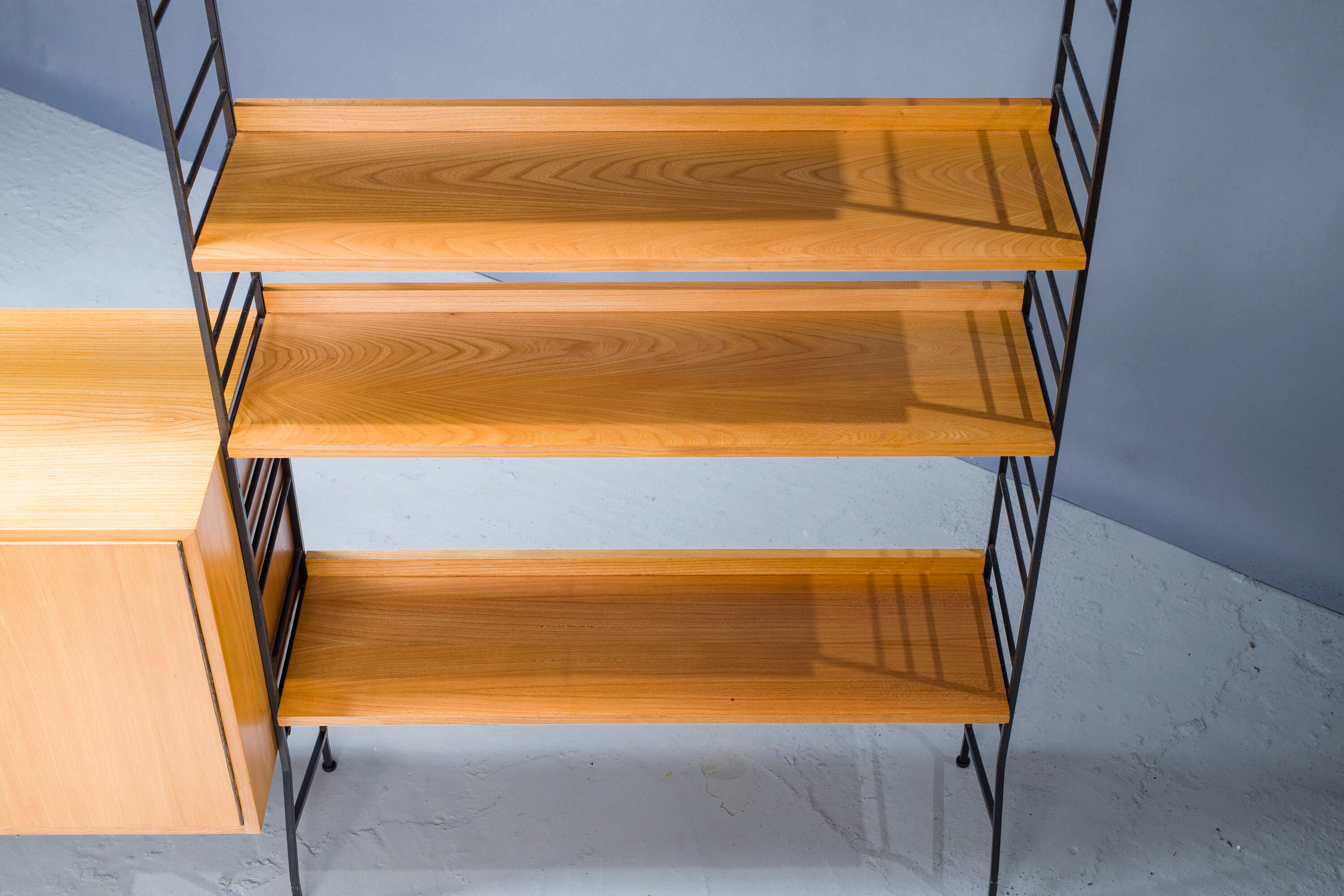 Mid-Century Elm Shelf, 1960s.