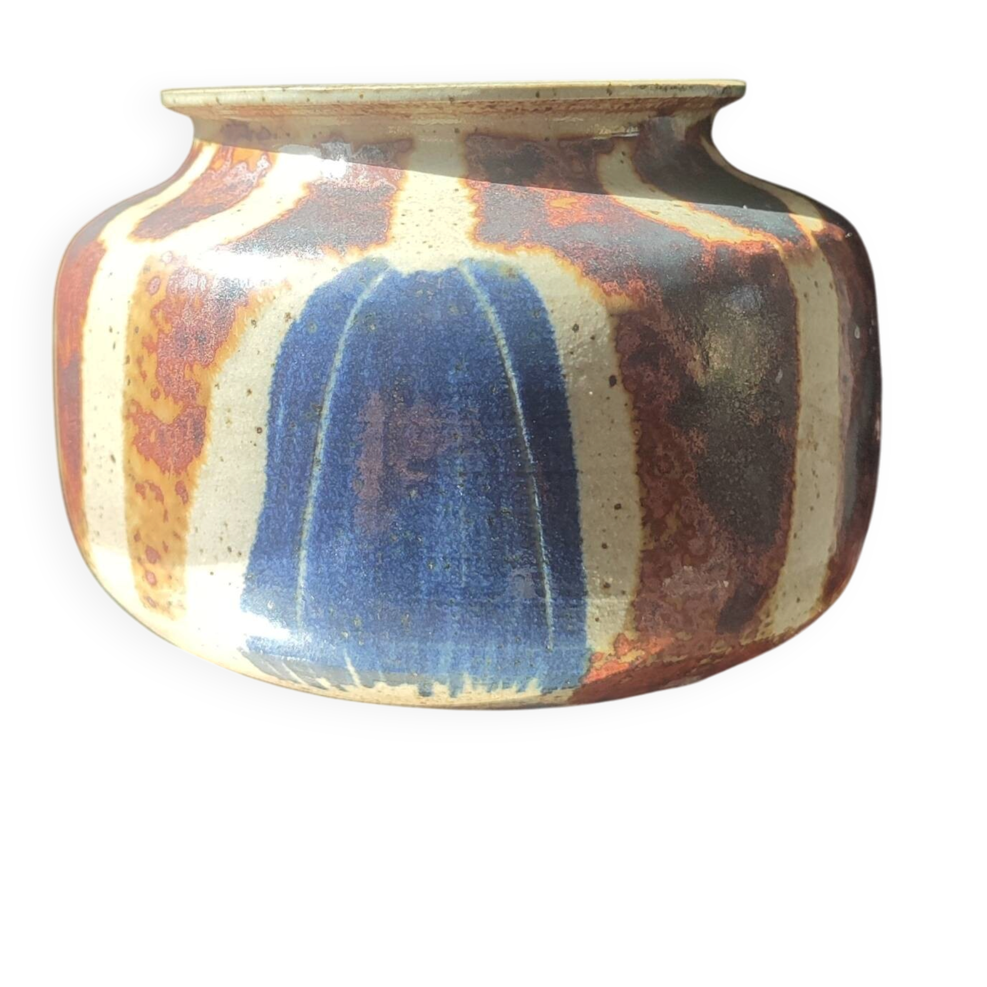 Pyrite Stone Round Vase signed