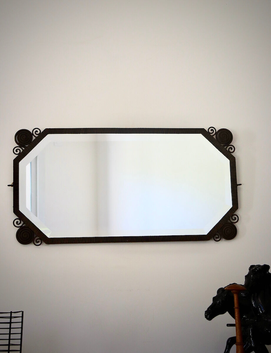 Art deco wrought iron mirror