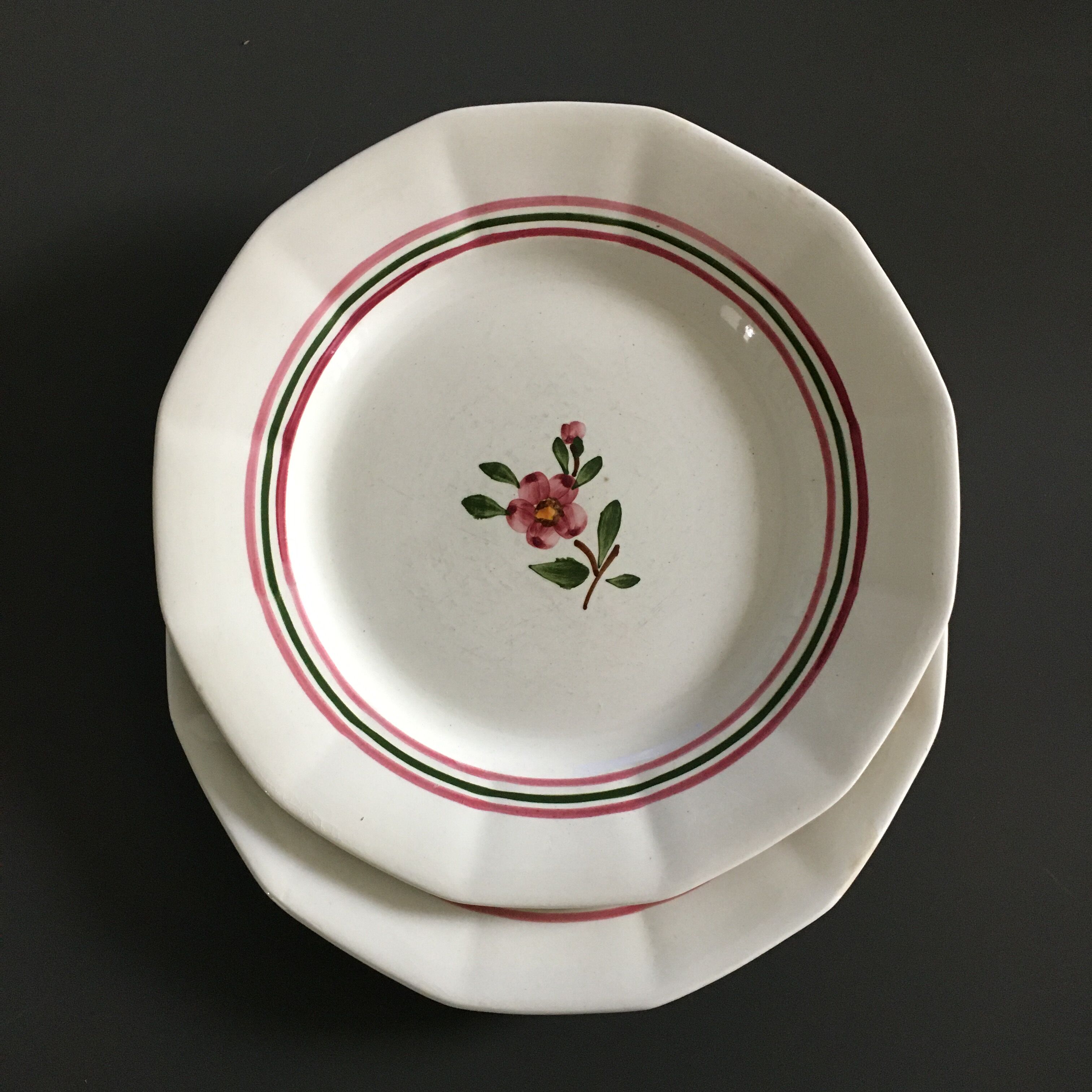 Pair of plates Sarreguemines décor Armelle