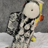 Ceramic vase representing a stylized fish, 20th century