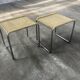 Pair of vintage 1970s wicker/chrome stools
