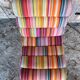 Chair Design Black Metal Base + Multicoloured Fabric Cushion Seat