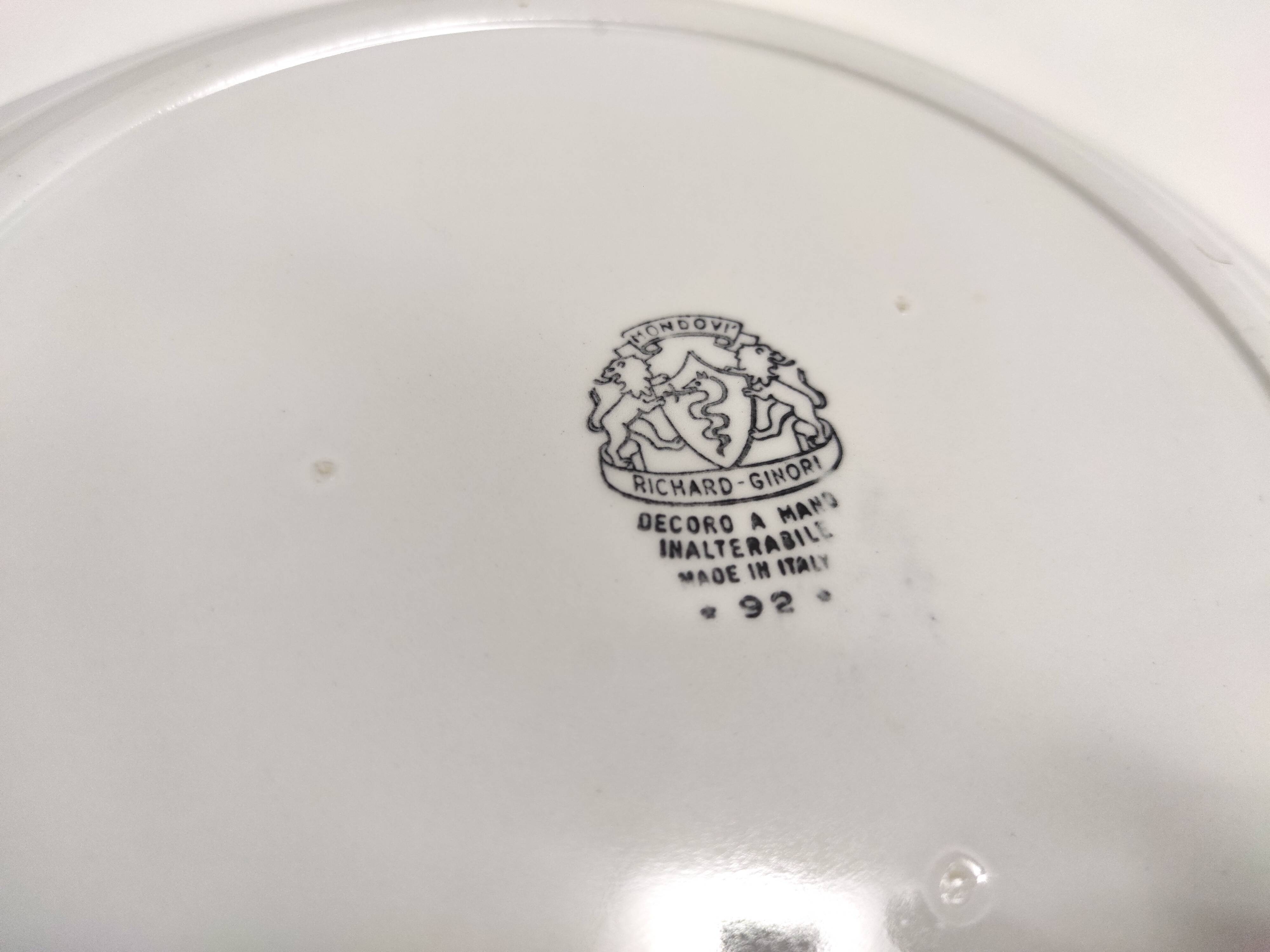 Lacquered Ceramic Dessert Plate by Antonia Campi for Richard Ginori, Italy