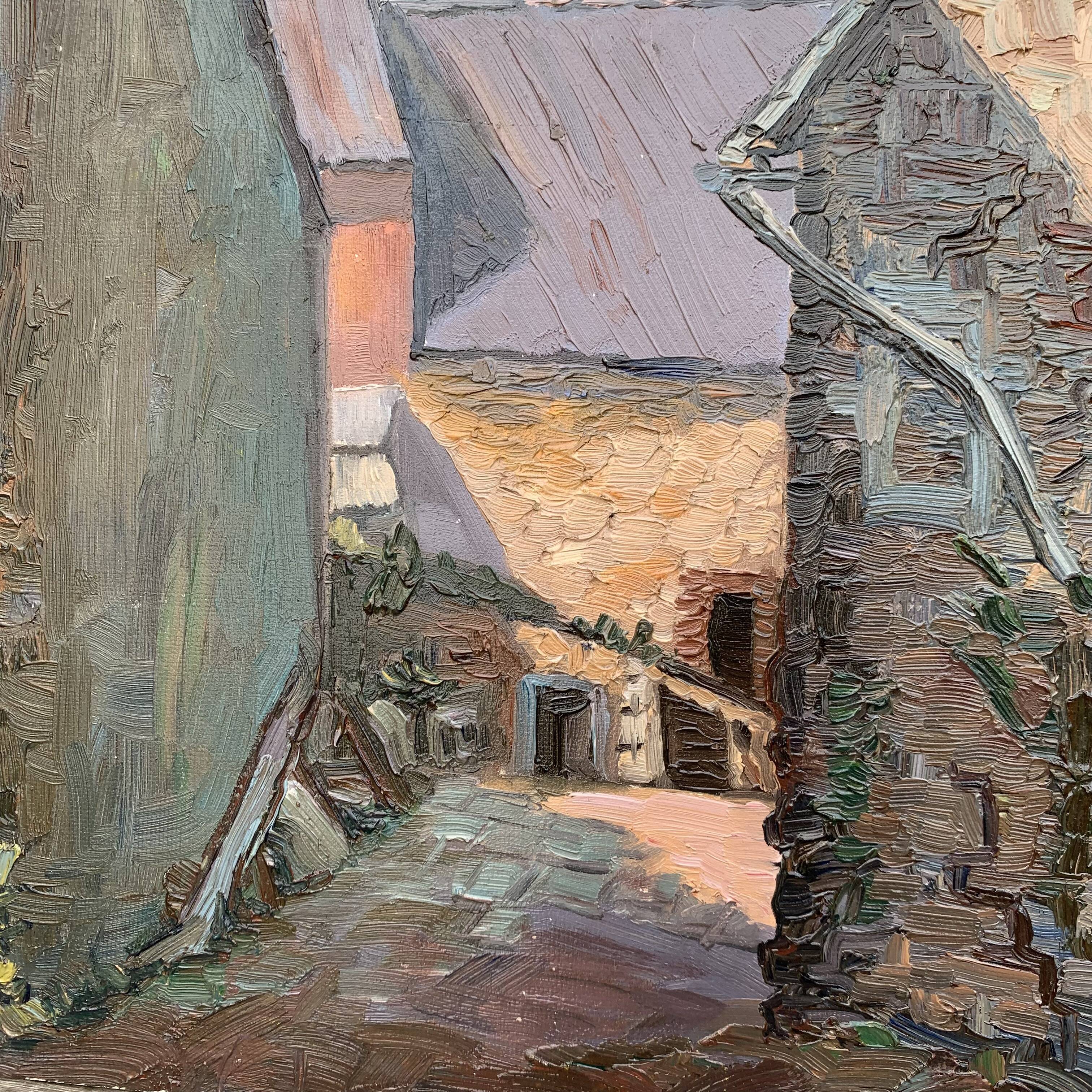 Oil painting on panel "farmyard"