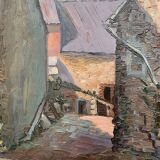 Oil painting on panel "farmyard"