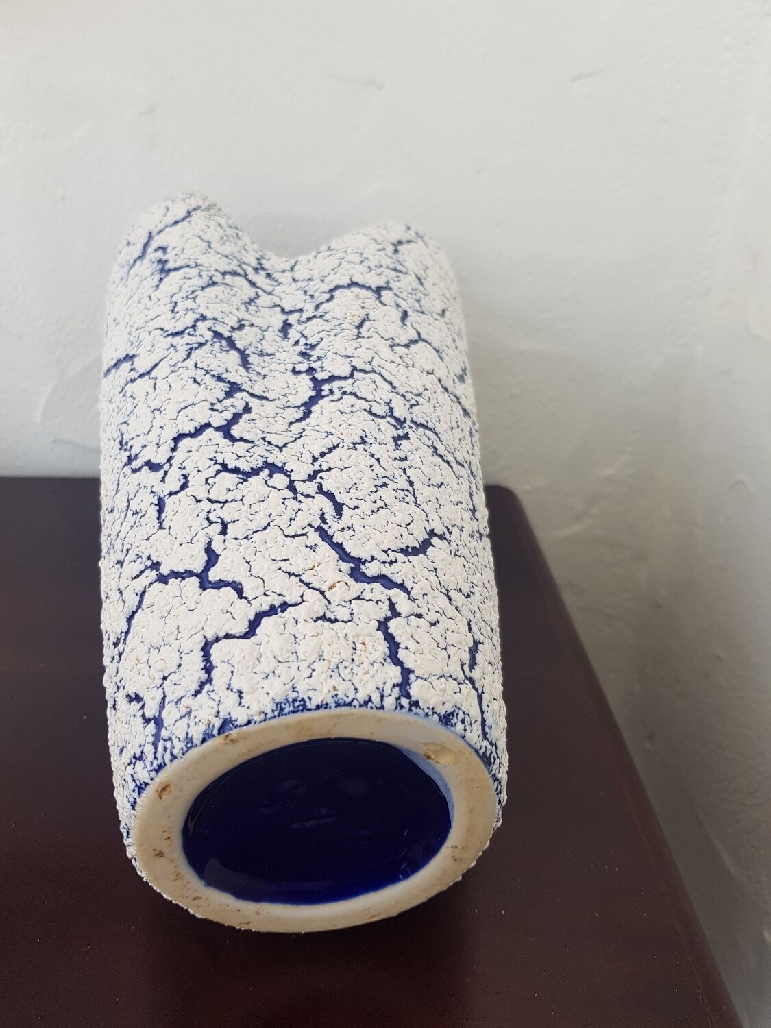 Vase tulipe bleu et blanc