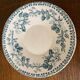 Cup and saucer old Iron earth stamped H.B.C.M Guadeloupe decoration flowers blue-green