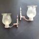 Pair of chrome wall sconces vintage bathroom