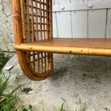 Vintage rattan wall shelf