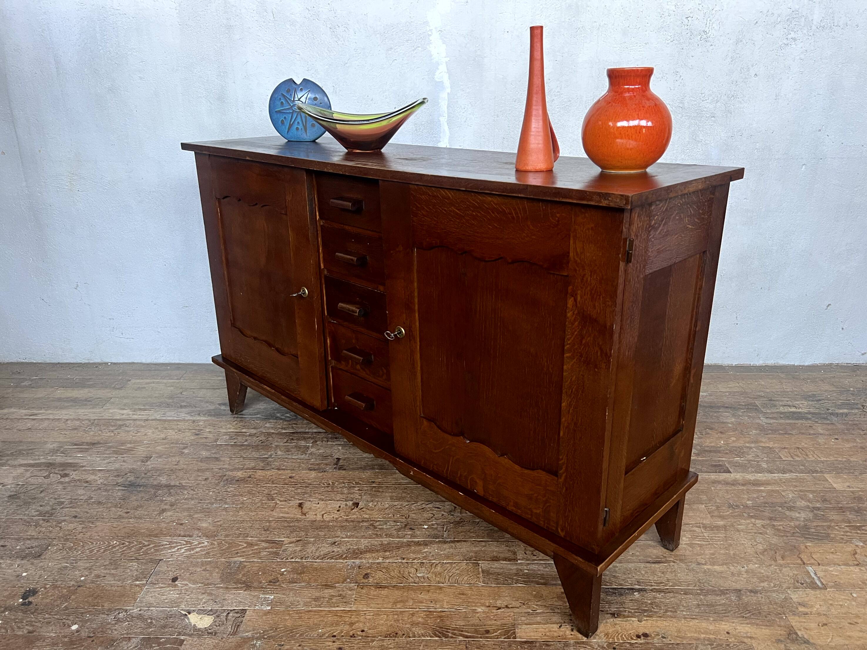 René Gabriel oak sideboard 1950 vintage design