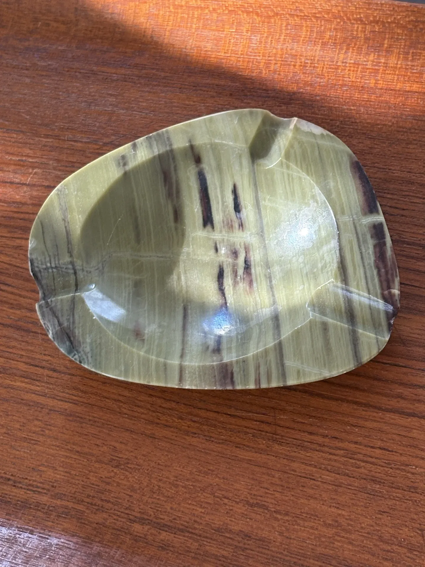 Vintage green onyx ashtray