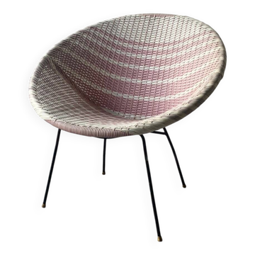fauteuil Sputnik tissées vintage des années 50