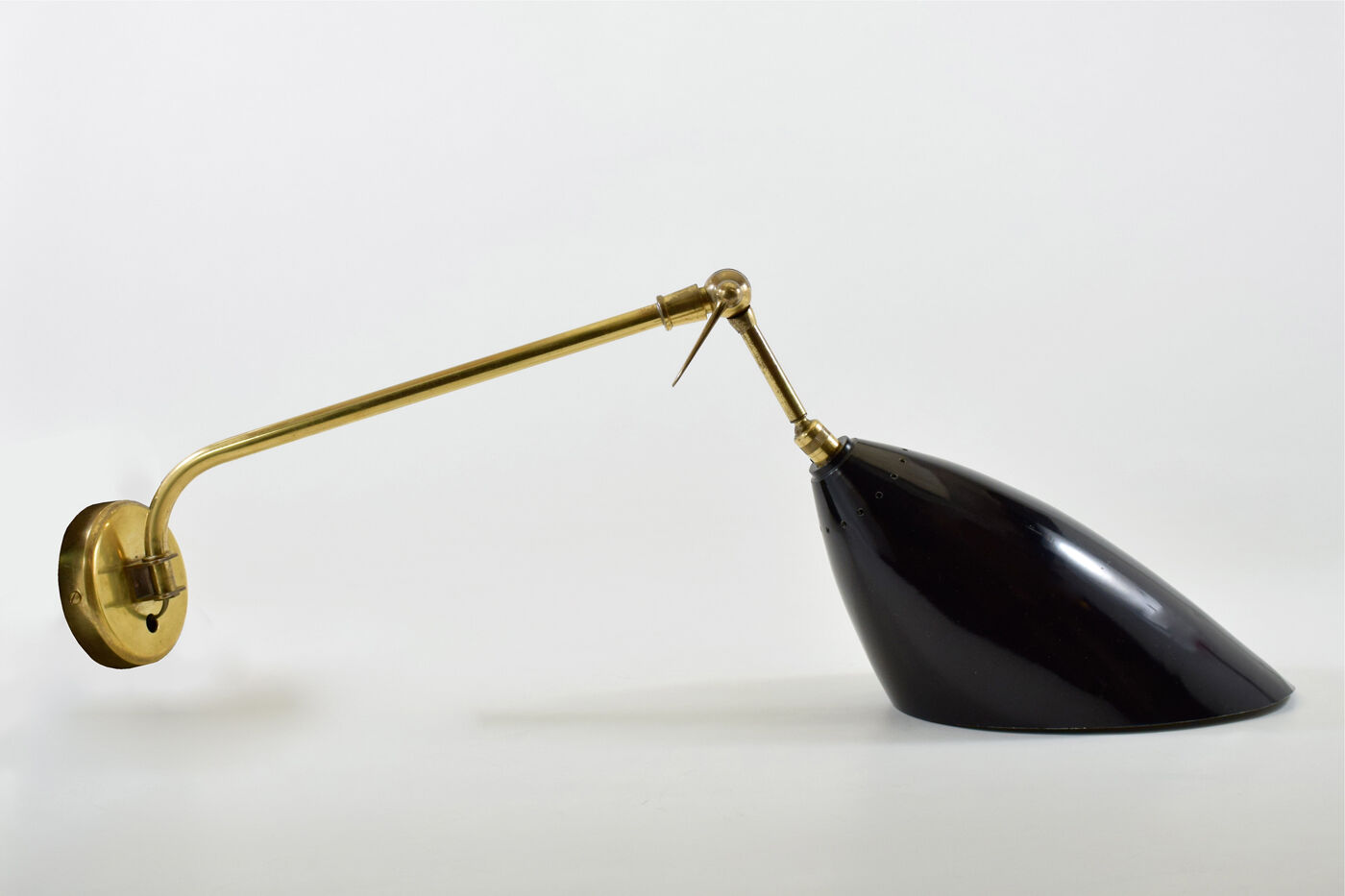 Large pair of vintage Italian wall light brass 1960 certified original edition, no copy