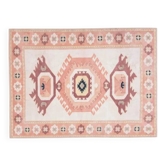 1970s Turkish Oushak Handmade Wool Cotton Pink Area Rug 183x244