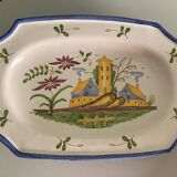 Rectangular dish in Moulins earthenware