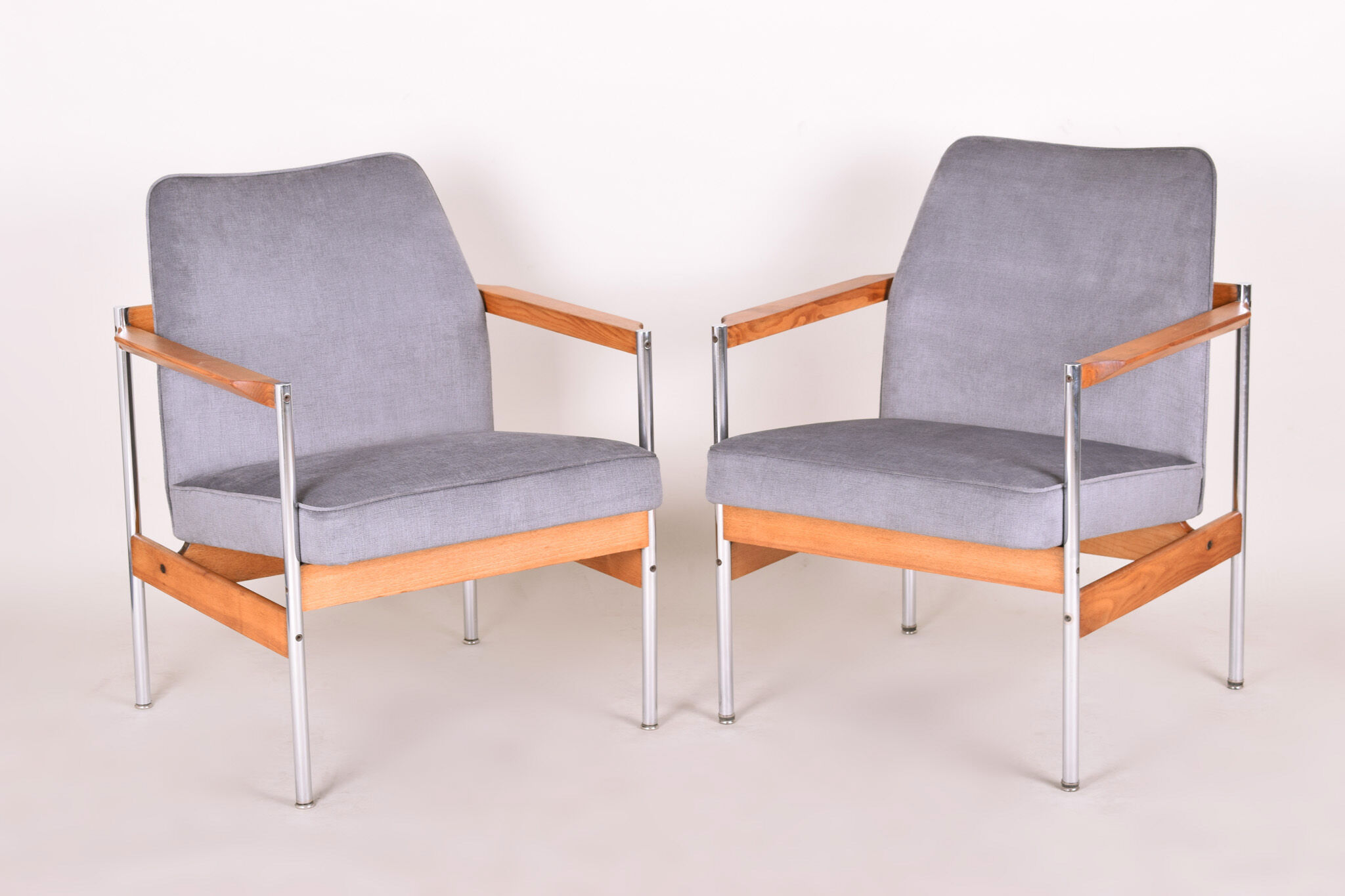 Pair of restored scandinavian midcentury armchairs