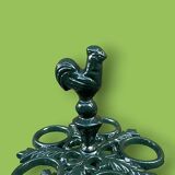 Antique egg display - enamelled cast iron rooster