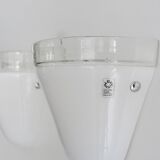 Italian sconces wall lamps  by Leucos with Murano glass, 1970s