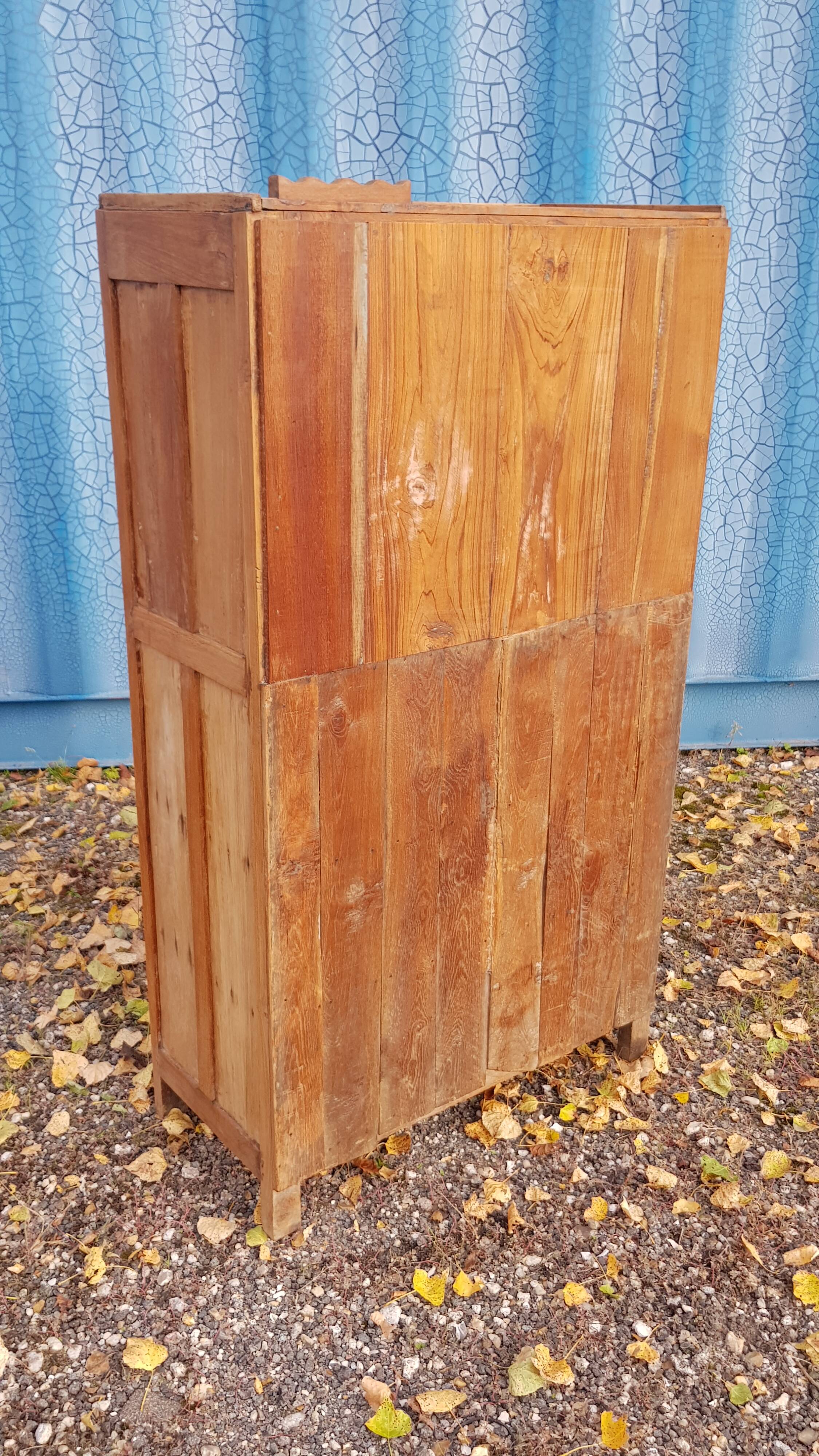 Old Art Deco radio cabinet in Burmese teak