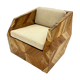 Vintage armchair in solid wood slats