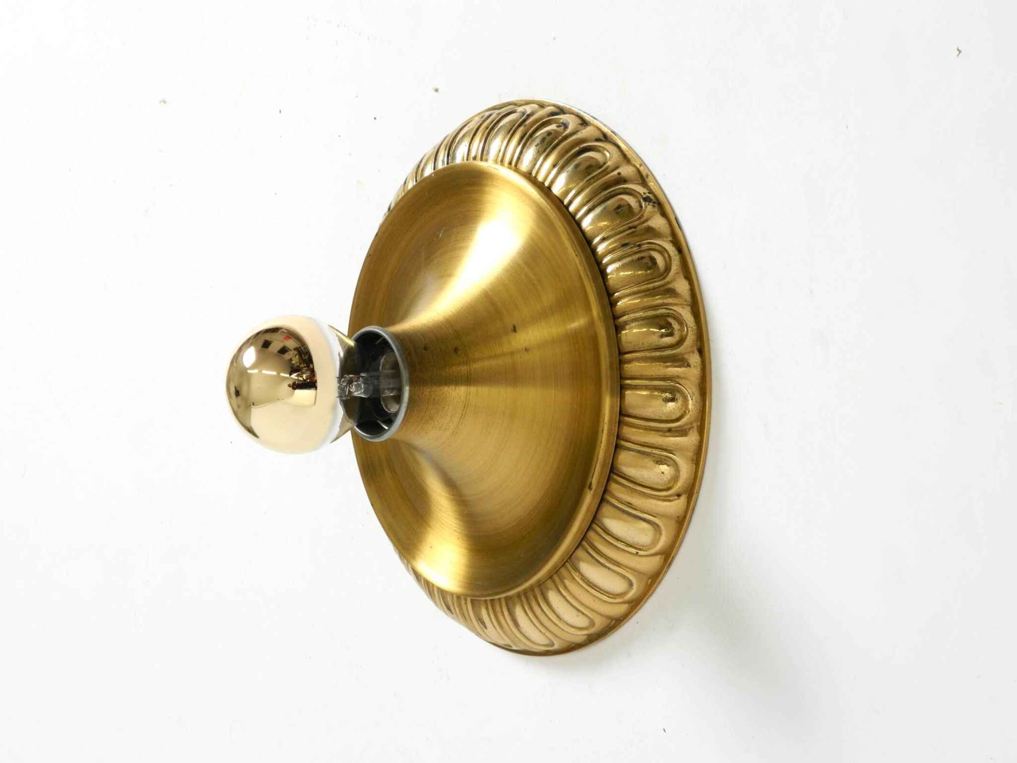 1960's Space Age Pop Art  brass and metal wall or ceiling lamp by Sölken