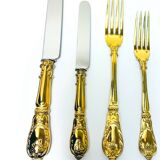 Prestige case for Odiot cutlery, solid silver and gold