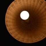 Ceiling lamp with a wicker shade, Denmark, 1970s