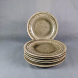 Series of 6 flat plates, blanot stoneware