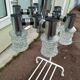 Vintage ceiling light in chrome-plated and cut glass, Targetti 1970 chandelier