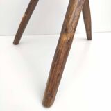 Brutalist tripod farm stool solid wood