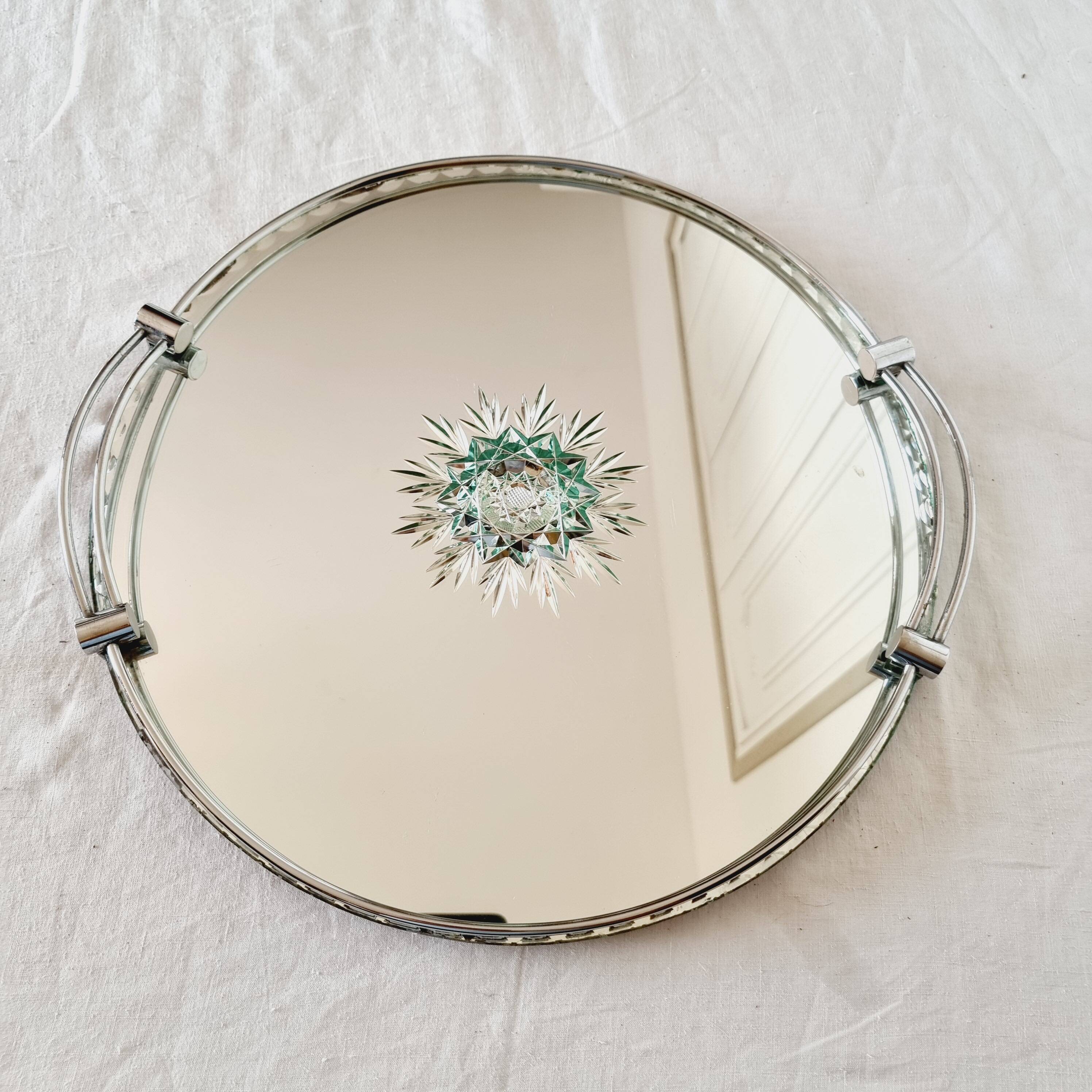 Bohemian crystal tray from the 40s-50s