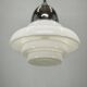 1930s Art Deco Bauhaus Opaline Glass and Chrome Pendant Light