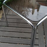 Coffee table chrome glasses smoke vintage 1970